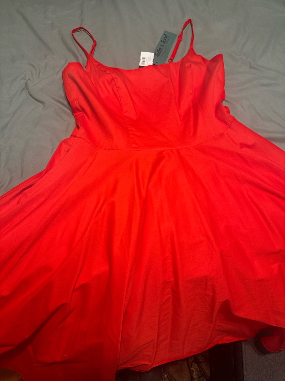 Bright Red Spaghetti Strap Fit & Flare Dress